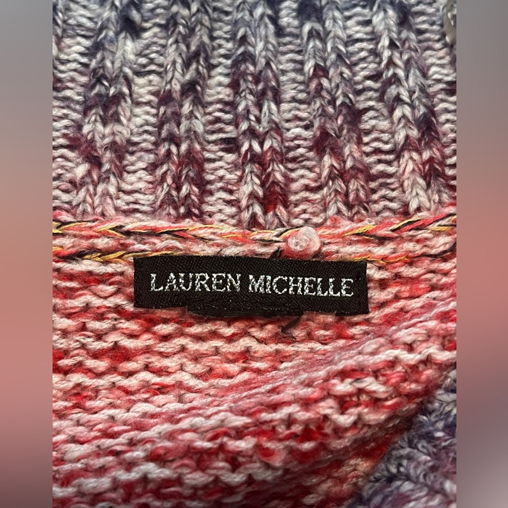 Lauren Michelle Women’s Multicolor Cap Sleeve  One  Button  Knit Sweater Size S - Picture 7 of 10